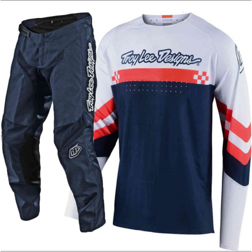 CONJUNTO TROY LEE DESIGNS 2021 MIX SE ULTRA FACTORY & GP - BRANCO / NAVY